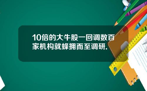 10倍的大牛股一回调数百家机构就蜂拥而至调研.