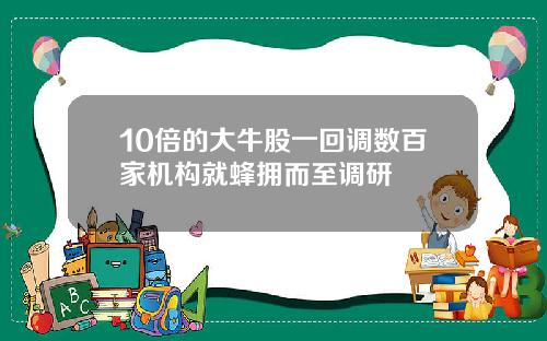 10倍的大牛股一回调数百家机构就蜂拥而至调研