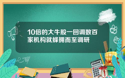 10倍的大牛股一回调数百家机构就蜂拥而至调研