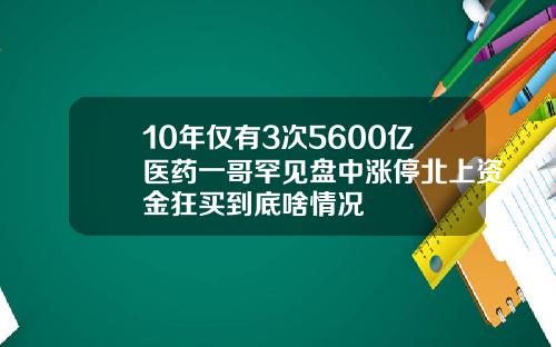 10年仅有3次5600亿医药一哥罕见盘中涨停北上资金狂买到底啥情况