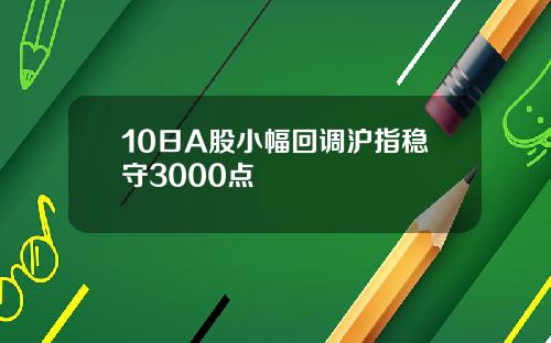 10日A股小幅回调沪指稳守3000点