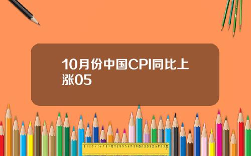 10月份中国CPI同比上涨05
