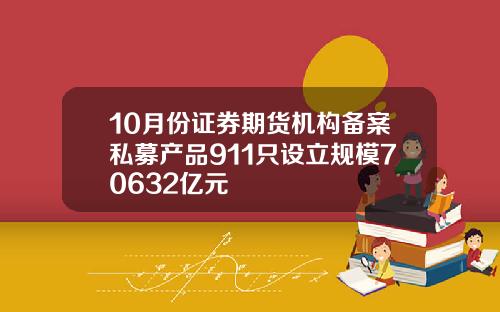 10月份证券期货机构备案私募产品911只设立规模70632亿元