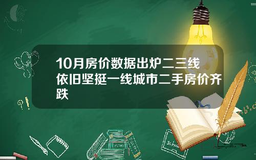 10月房价数据出炉二三线依旧坚挺一线城市二手房价齐跌
