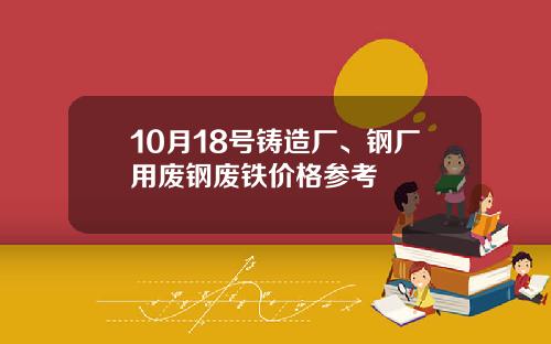 10月18号铸造厂、钢厂用废钢废铁价格参考