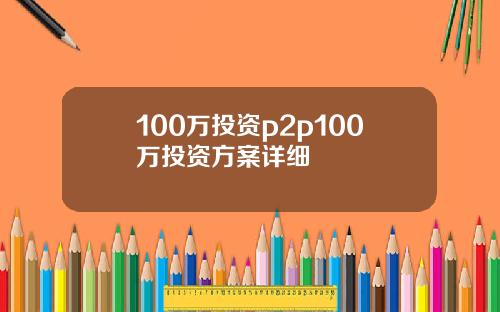 100万投资p2p100万投资方案详细