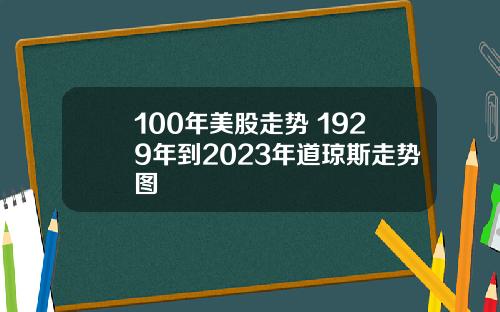 100年美股走势 1929年到2023年道琼斯走势图
