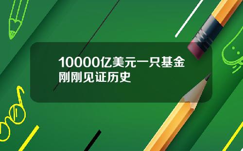 10000亿美元一只基金刚刚见证历史
