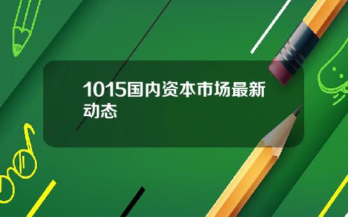 1015国内资本市场最新动态