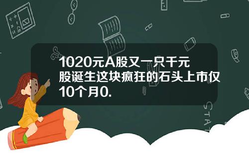 1020元A股又一只千元股诞生这块疯狂的石头上市仅10个月0.