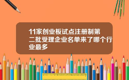 11家创业板试点注册制第二批受理企业名单来了哪个行业最多