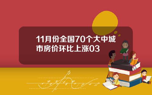 11月份全国70个大中城市房价环比上涨03