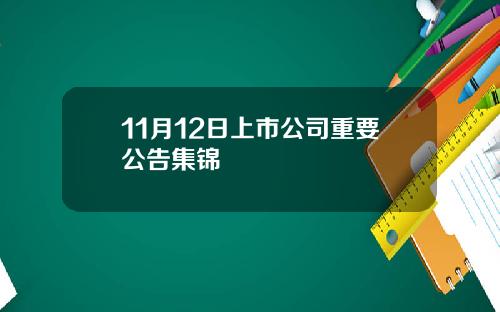 11月12日上市公司重要公告集锦