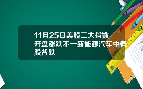 11月25日美股三大指数开盘涨跌不一新能源汽车中概股普跌
