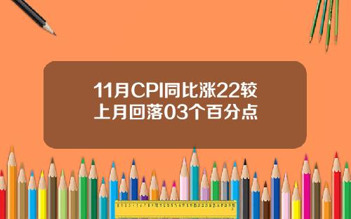 11月CPI同比涨22较上月回落03个百分点