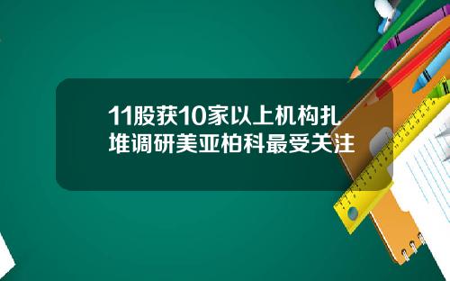 11股获10家以上机构扎堆调研美亚柏科最受关注