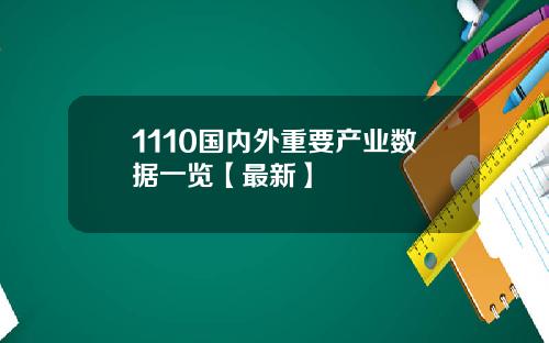 1110国内外重要产业数据一览【最新】