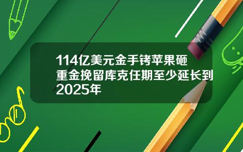 114亿美元金手铐苹果砸重金挽留库克任期至少延长到2025年
