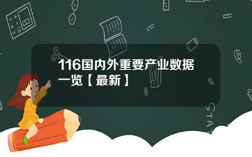 116国内外重要产业数据一览【最新】