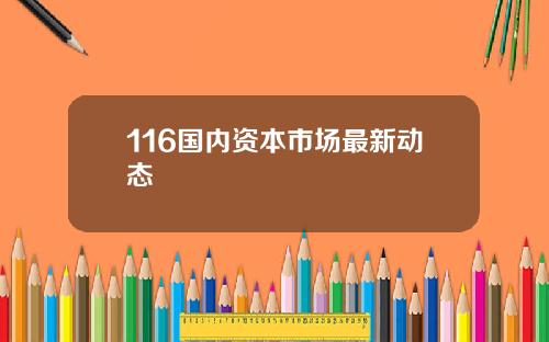 116国内资本市场最新动态