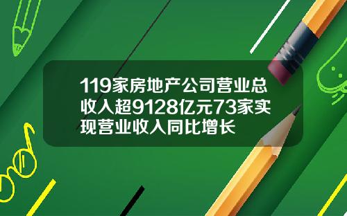 119家房地产公司营业总收入超9128亿元73家实现营业收入同比增长
