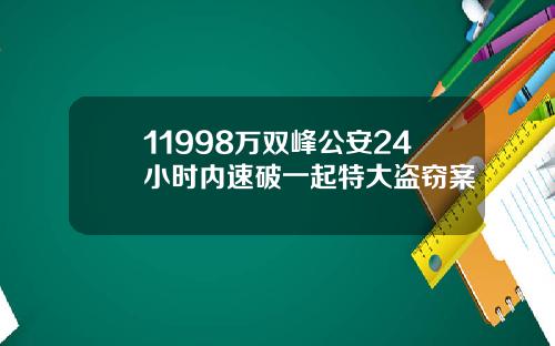 11998万双峰公安24小时内速破一起特大盗窃案
