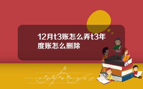 12月t3账怎么弄t3年度账怎么删除