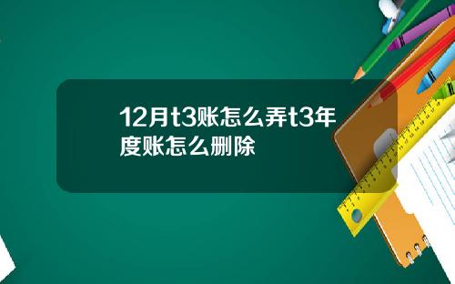 12月t3账怎么弄t3年度账怎么删除