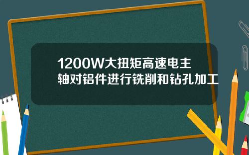 1200W大扭矩高速电主轴对铝件进行铣削和钻孔加工