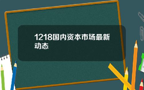 1218国内资本市场最新动态