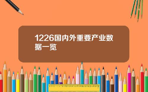 1226国内外重要产业数据一览