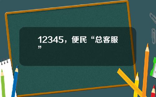 12345，便民“总客服”