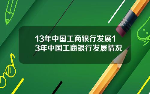 13年中国工商银行发展13年中国工商银行发展情况