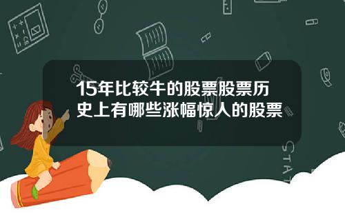 15年比较牛的股票股票历史上有哪些涨幅惊人的股票