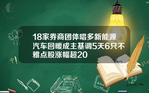 18家券商团体唱多新能源汽车回暖成主基调5天6只不雅点股涨幅超20