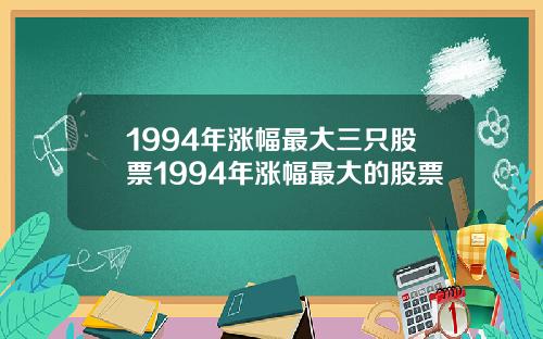 1994年涨幅最大三只股票1994年涨幅最大的股票