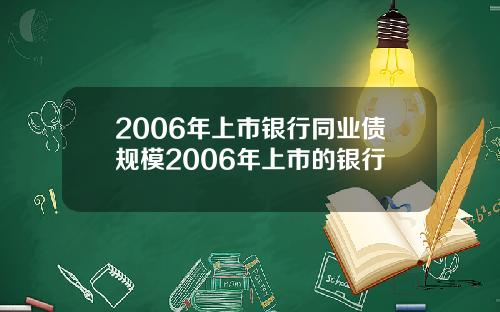 2006年上市银行同业债规模2006年上市的银行