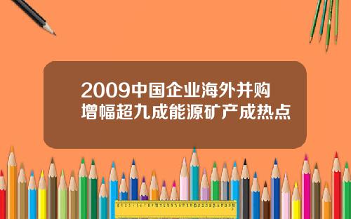 2009中国企业海外并购增幅超九成能源矿产成热点
