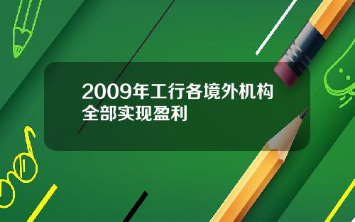 2009年工行各境外机构全部实现盈利
