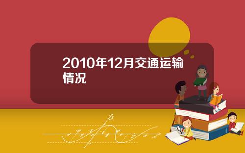 2010年12月交通运输情况