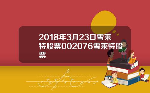 2018年3月23日雪莱特股票002076雪莱特股票