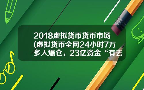 2018虚拟货币货币市场(虚拟货币全网24小时7万多人爆仓，23亿资金“有去无回”，发生了什么？)
