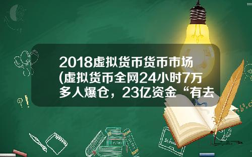 2018虚拟货币货币市场(虚拟货币全网24小时7万多人爆仓，23亿资金“有去无回”，发生了什么？)