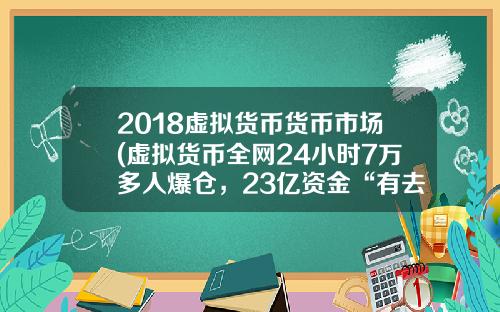 2018虚拟货币货币市场(虚拟货币全网24小时7万多人爆仓，23亿资金“有去无回”，发生了什么？)