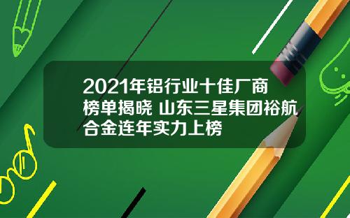 2021年铝行业十佳厂商榜单揭晓 山东三星集团裕航合金连年实力上榜