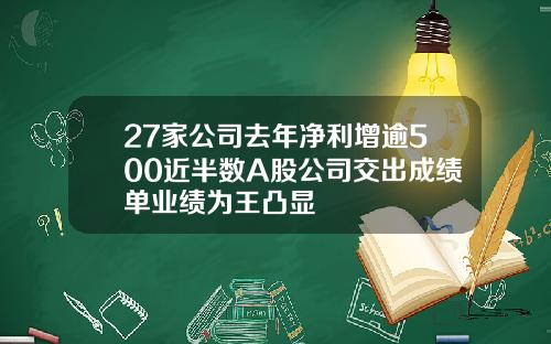27家公司去年净利增逾500近半数A股公司交出成绩单业绩为王凸显