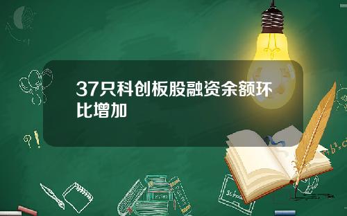 37只科创板股融资余额环比增加
