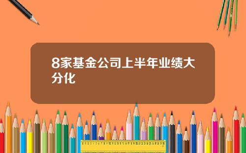 8家基金公司上半年业绩大分化
