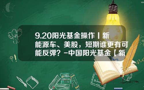 9.20阳光基金操作丨新能源车、美股，短期谁更有可能反弹？-中国阳光基金【新闻】