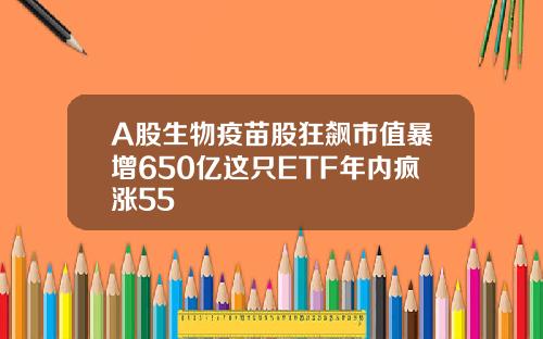 A股生物疫苗股狂飙市值暴增650亿这只ETF年内疯涨55